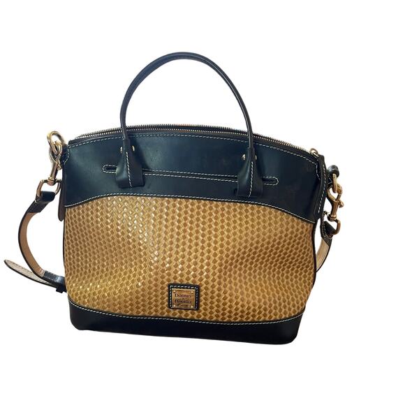 Dooney and Burke beacon woven leather satchel - Picture 1 of 7